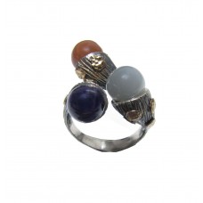 Silver Moon Stone Ring