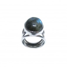 Silver Green Labradorite Ring