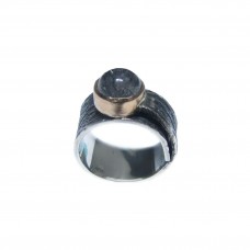 Silver Black Rutile Quartz Ring
