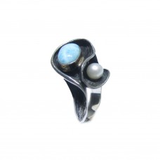 Silver Larimar Ring