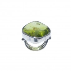 Silver Amber Ring