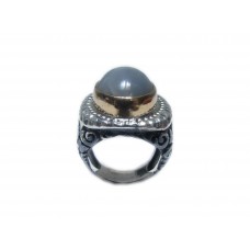 Silver Moon Stone Ring