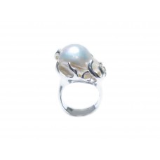 Silver Baroque Pearl Ring