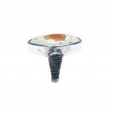 Silver Fire Opal Ring