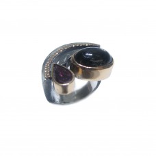 Silver Black Star Diopside Ring