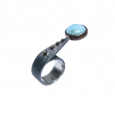 Silver Larimar Ring