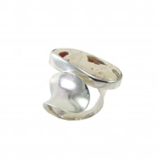 Silver Fire Opal Ring