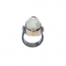 Silver Fire Opal Ring