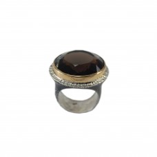 Silver Smokey Quartz Ring