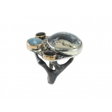 Silver Dendrite Agate Ring