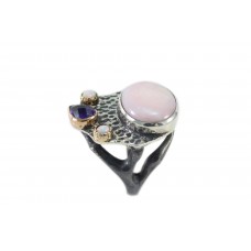 Silver Peru Opal Ring 
