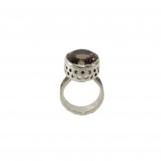 Silver Smokey Quartz Ring