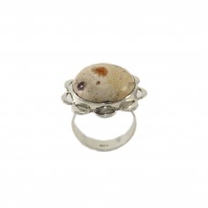 Silver Fire Opal Ring
