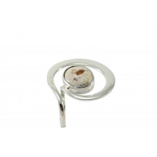 Silver Fire Opal Ring