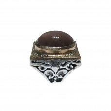 Silver Moon Stone Ring