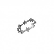 Black Plated Fleur Ring