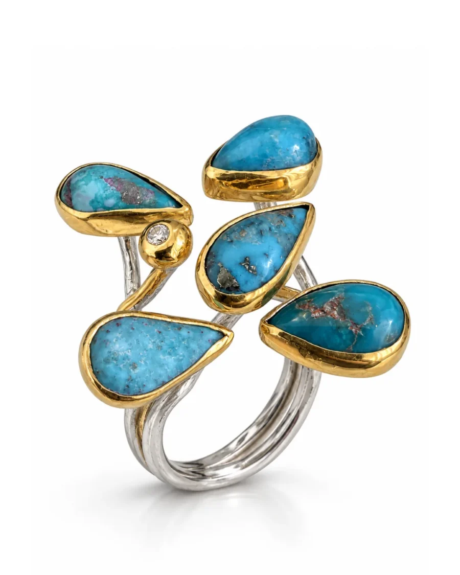 Fiery Carnelian Cabochon Twisted Gold Ring