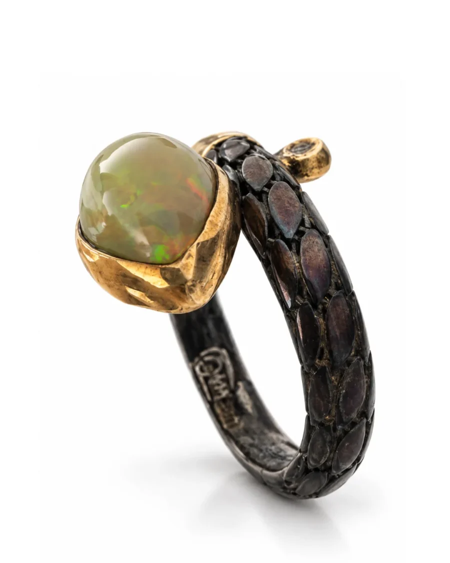 Crimson Bohemian Garnet Filigree Ring