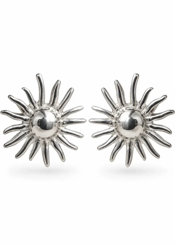 Modernist Geometric Arch Gold Earrings - Image 1