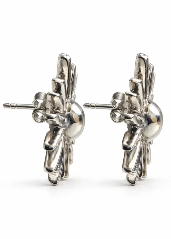 Modernist Geometric Arch Gold Earrings - Image 2