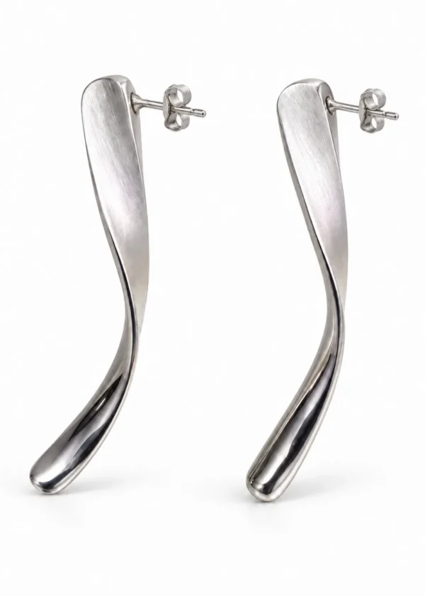 Textured Oval Sunburst Statement Earrings - Image 2