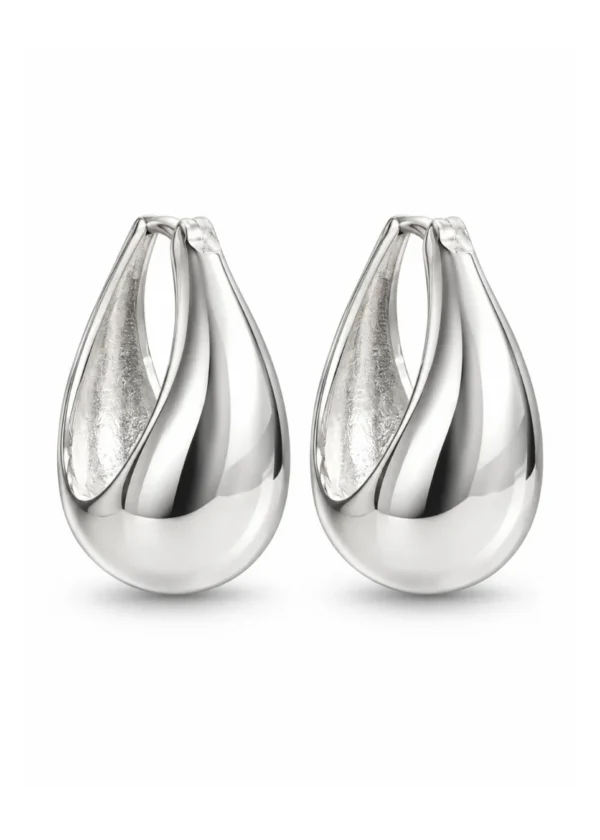 Equestrian Stirrup Link Huggie Earrings - Image 2