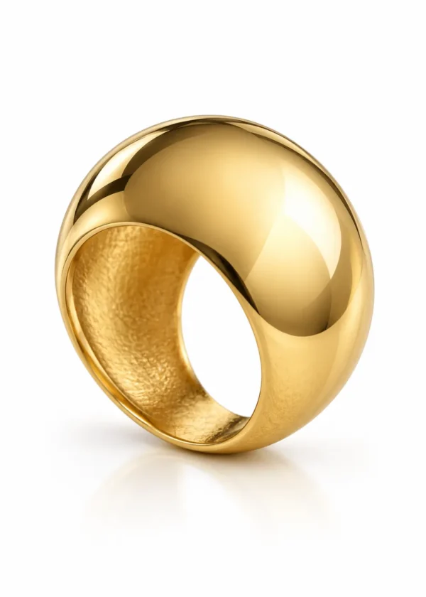 Bold Gold Dome Chunky Statement Ring - detail view 1