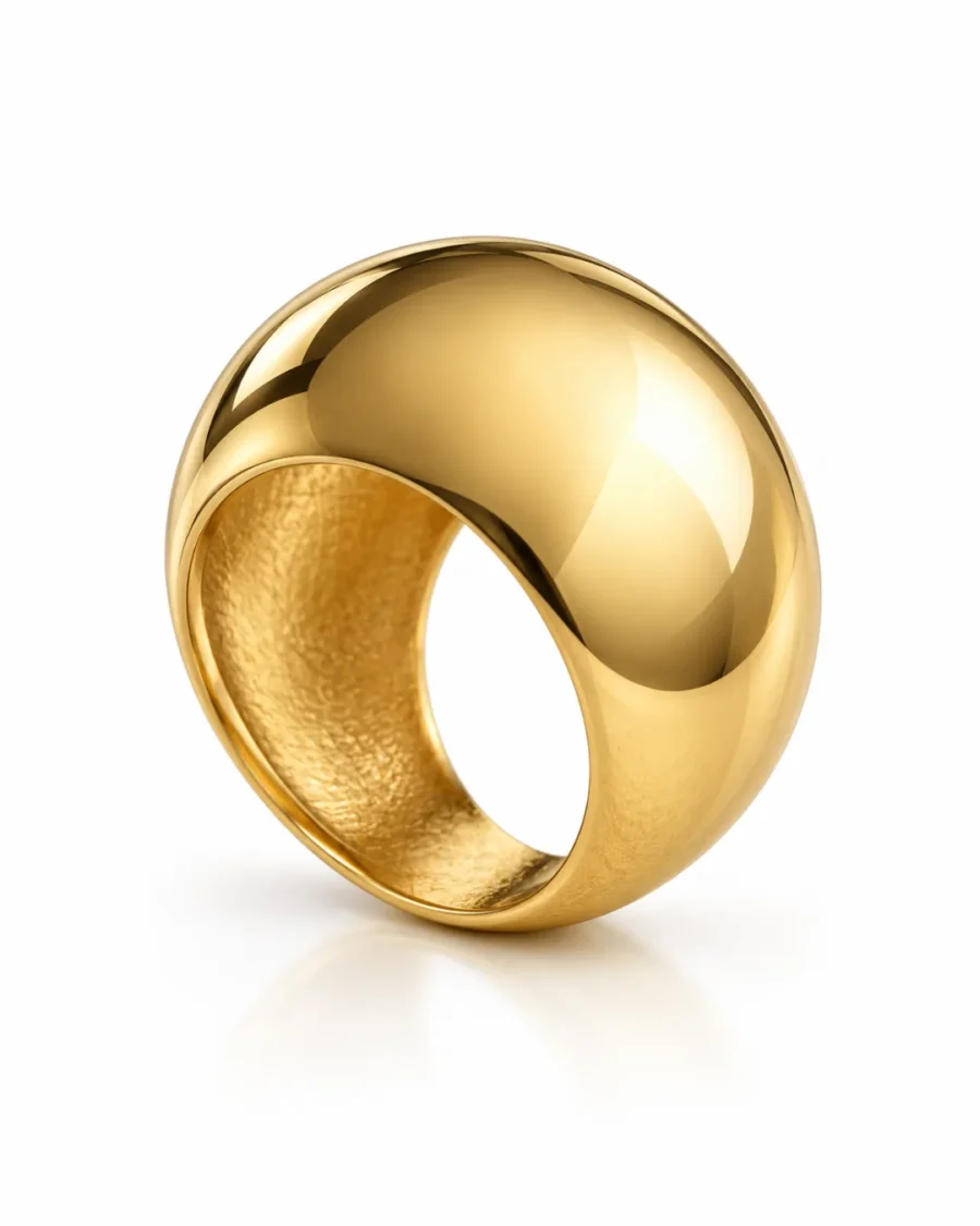 Bold Gold Dome Chunky Statement Ring - detail view 1