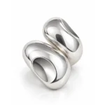 Bold Sculptural Polished Silver Statement Ring - handcrafted by Silverely