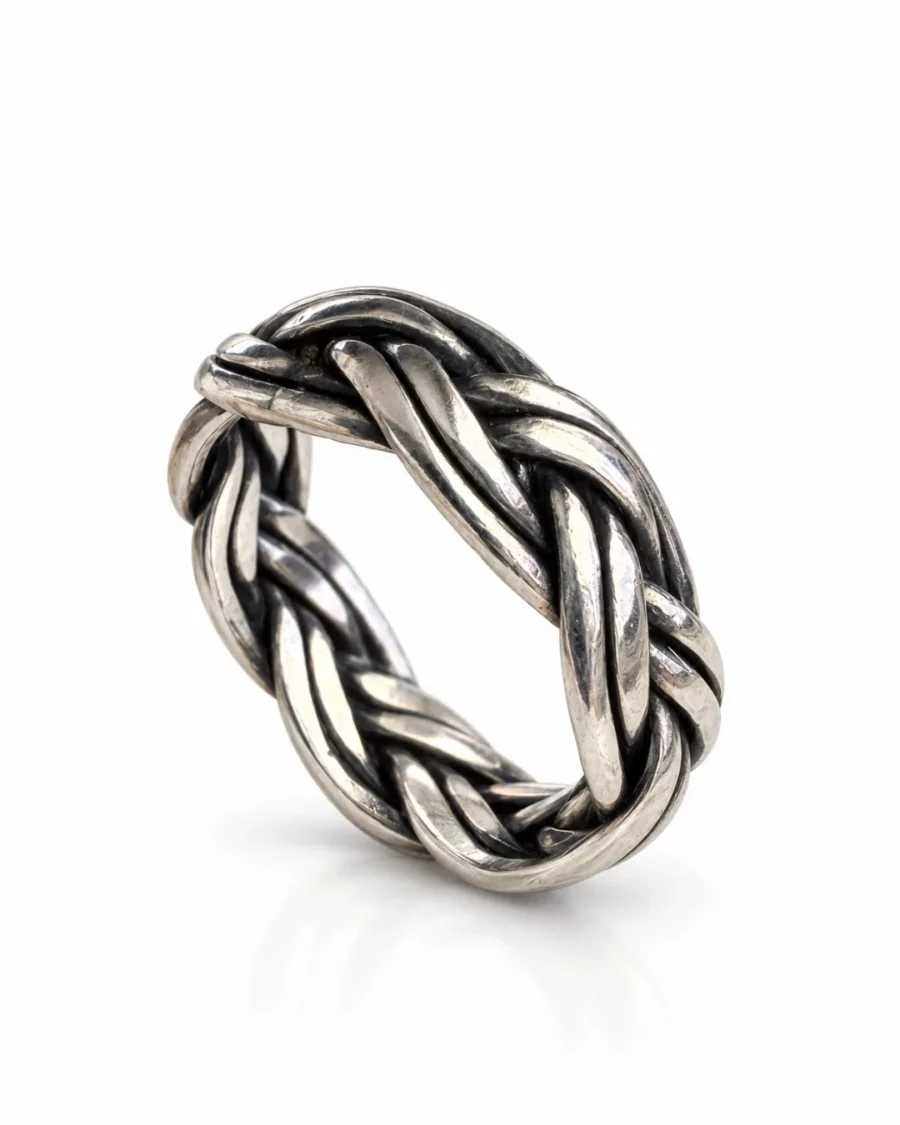 Braided Oxidized Silver Band Ring Braided Oxidized Silver Band Ring - handcrafted by Silverely