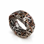Byzantine Weave Copper & Silver Band Ring - handcrafted by Silverely