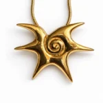 Gold Spiral Starburst Pendant Necklace - handcrafted by Silverely