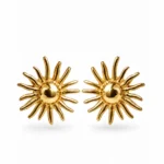Sunburst Gold Stud Earrings - handcrafted by Silverely