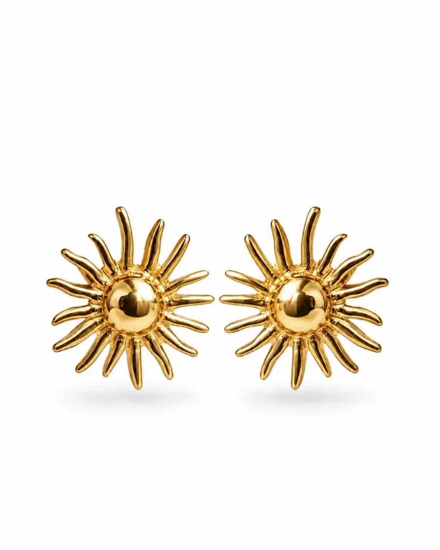 Sunburst Gold Stud Earrings Sunburst Gold Stud Earrings - handcrafted by Silverely