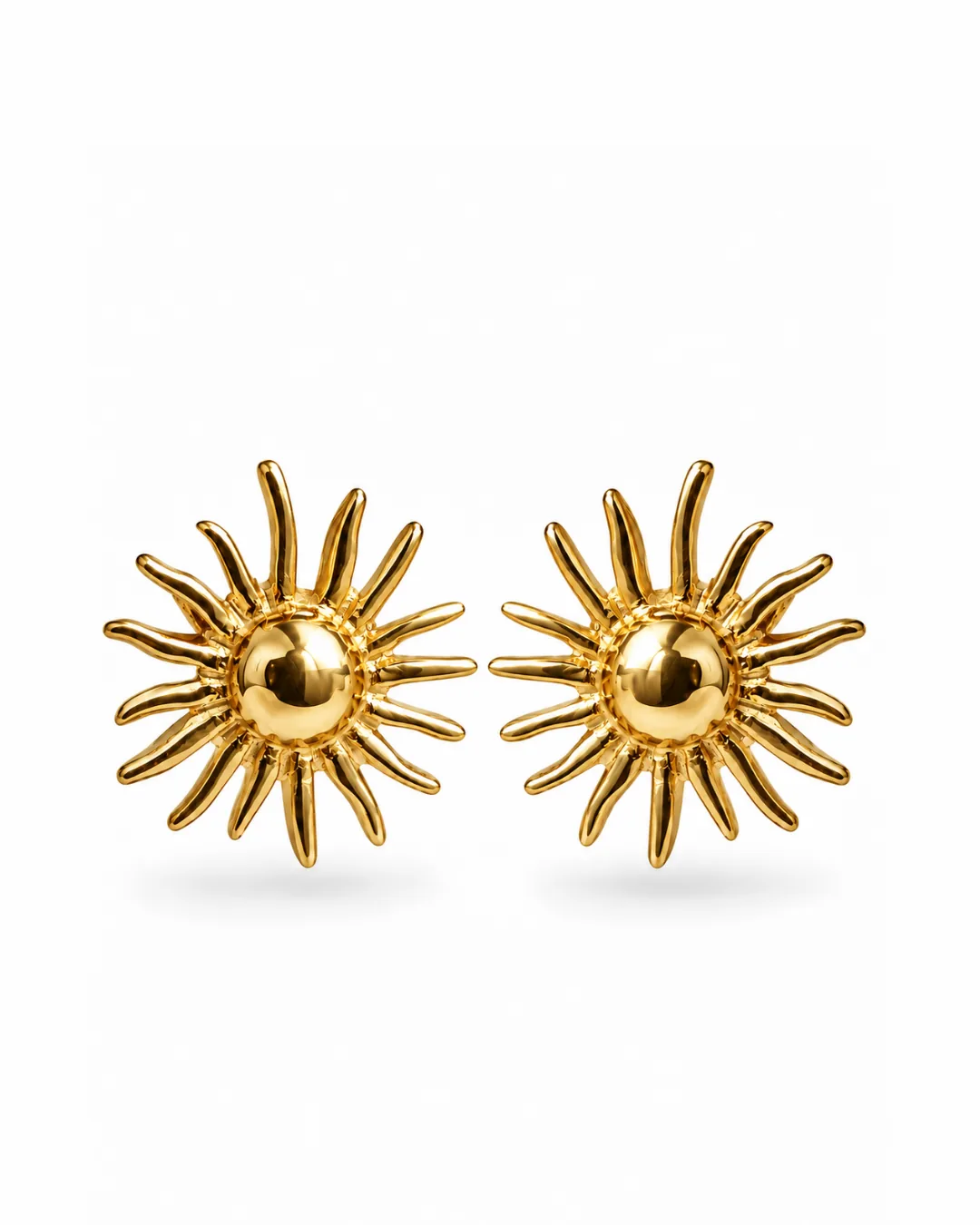 Sunburst Gold Stud Earrings - handcrafted by Silverely